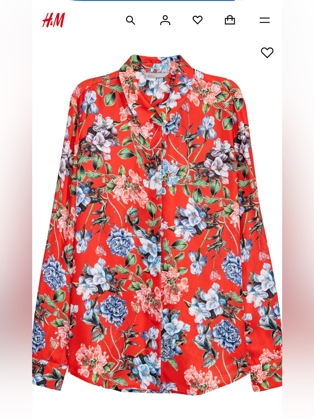 H&M Button down blouse Floral Size 6